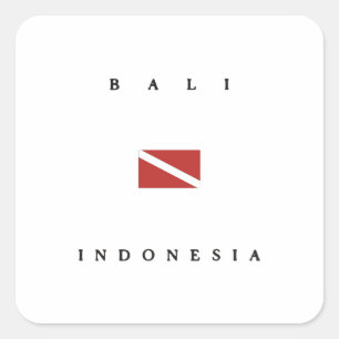 Bali Indonesia Scuba Dive Flag Vierkante Sticker