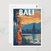 Bali, Indonesia Travel Briefkaart (Voorkant / Achterkant)