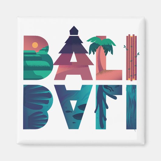 Bali Indonesia Travel Sticker Magneet (Voorkant)