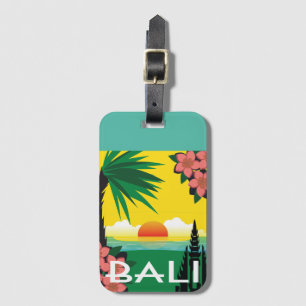 Bali Indonesia vintage-reisstijlillustratie Bagagelabel