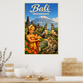 Bali Indonesia - Vintage Travel Poster (Cuisine)
