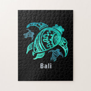 Bali Indonesia Zee Blue Tribal Turtle Legpuzzel