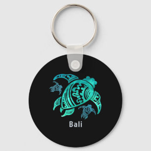 Bali Indonesia Zee Blue Tribal Turtle Sleutelhanger