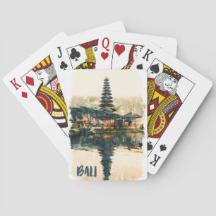Bali Indonesië Azië Ulun Danu Beratan Reizen Pokerkaarten