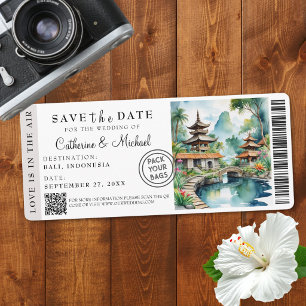 Bali Indonésie Carte d'embarquement Destination