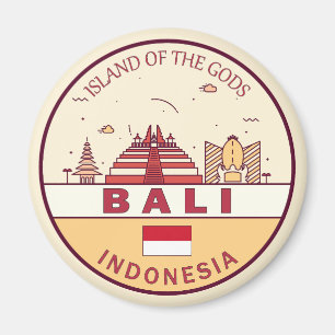 Bali Indonesië City Skyline Embleem Magneet