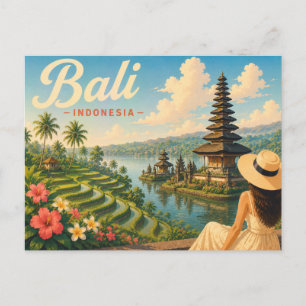 Bali, Indonesië - De dame met de hoed Reizen Briefkaart
