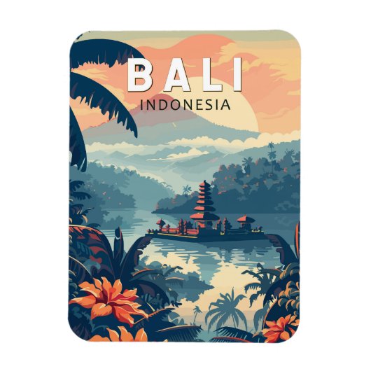 Bali Indonesië Reizen Kunst Vintage Magneet (Verticaal)