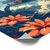 Bali Indonesië Reizen Kunst Vintage Poster (Hoek)