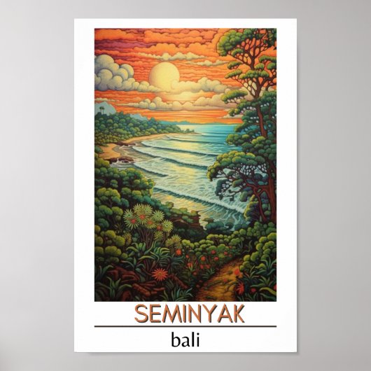 Bali Indonesië Reizen Seminyak Poster (Voorkant)