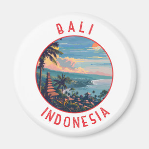 Bali Indonesië Retro Noodlijdende Cirkel Magneet