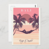 Bali Indonesië Roze  strandreizen Briefkaart (Voorkant / Achterkant)