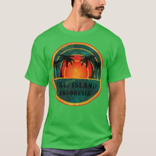 Bali Indonesië Strand Retro Zonsondergang T-shirt