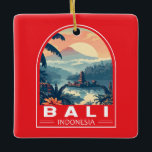 Bali Indonésie Travel Art Vintage<br><div class="desc">Conception de voyage vectorielle rétro Bali. Bali est une île du sud-est asiatique réputée pour ses plages,  ses temples et sa culture. Elle abrite également la vie marine,  des parcs safaris et des oeuvres d'art.</div>