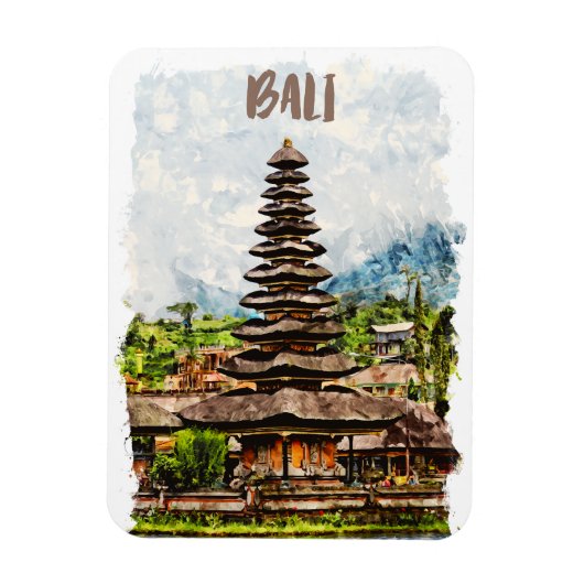 Bali Indonésie Ulun Danu Beratan Magnet photo (Vertical)