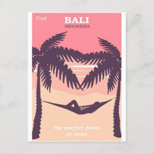 Bali Indonesië vintage poster Briefkaart