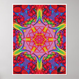 Bali Kinetic Collage Kaleidoscope Poster