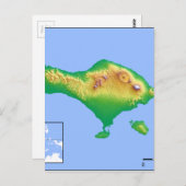 Bali Map Briefkaart (Voorkant / Achterkant)