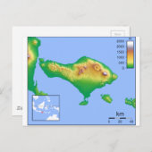 Bali Map Briefkaart (Voorkant / Achterkant)