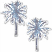 Bali Nights Batik Palm Trees Sticker (Voorkant)