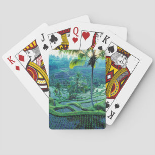 Bali   Overzicht van rijstterrassen Pokerkaarten