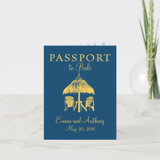 Bali Passport bruiloft uitnodiging (Voorkant)