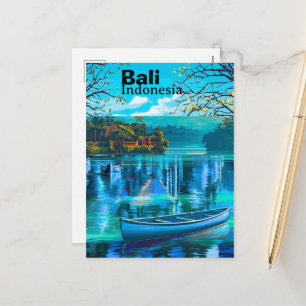 Bali Reisbriefkaart Kunst, Bali Silhouet, Bali Ind Feestdagenkaart