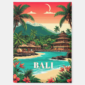 Bali Rijstterrassen Zonsondergang Tropisch Eiland Magneet