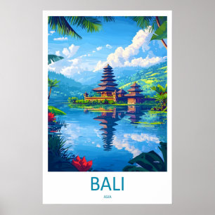 Bali Ski Park Vintage Reisposter Nationaal Reizen Poster