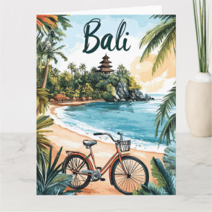 Bali-strand met fiets - Tropisch reizen Kaart