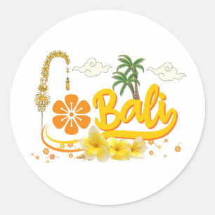Bali Vakantie Tropische Eiland Strand Matching Ronde Sticker