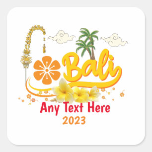 Bali Vakantie Tropische Eiland Strand Matching Vierkante Sticker