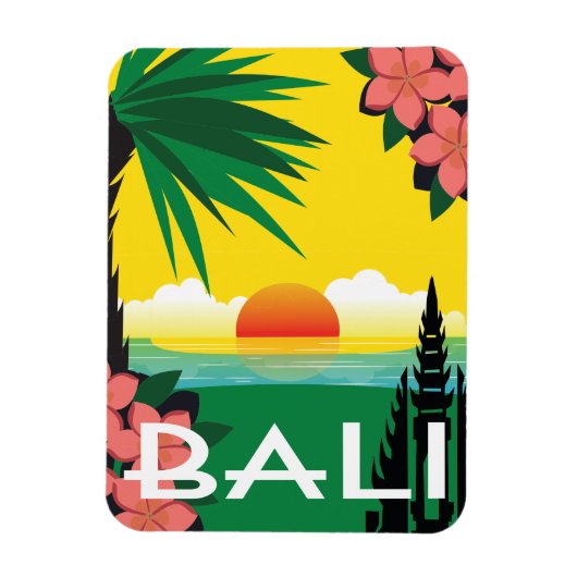 Bali vintage reisstijl magneet (Verticaal)