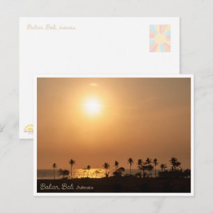 Balian Palm Beach Zonsondergang Ansichtkaart Feestdagenkaart