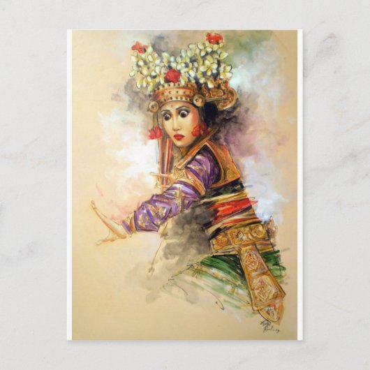 Balinese danseres briefkaart (Voorkant)