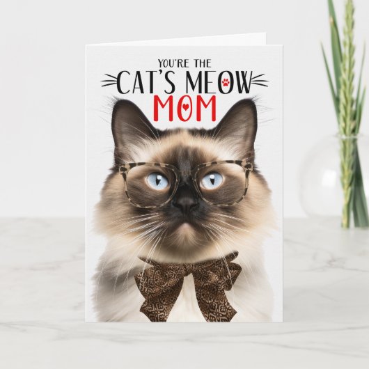 Balinese kat voor huisdiermoeder op Moederdag Feestdagen Kaart (Voorkant)