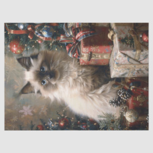 Balinese Kitten Kerstmis Kat Decoupage Tissuepapier