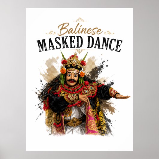 Balinese Maskerdans Poster (Voorkant)
