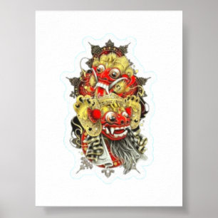 Balinese Mythologie Barong en Rangda Sticker - Hei Poster