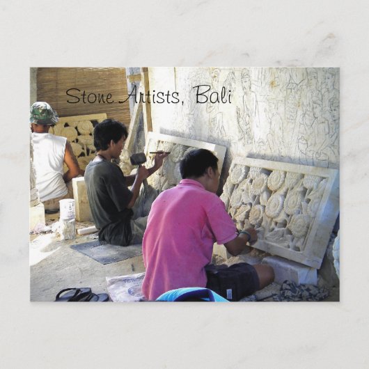 Balinese Stone Cutters Briefkaart (Voorkant)