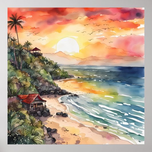 Bali's Sunset Serenade Poster (Voorkant)