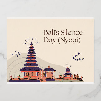 Bali's Zwijgdag Folie Feestdagen Briefkaart