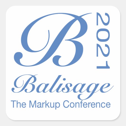 Balisage 2021 Square Sticker (Voorkant)