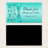 Balise Aqua and Black Floral Wedding Favor (Devant & derrière)