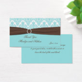 Balise Aqua Blue, Brown, Blanc Mariage damassé Fav (Bureau)