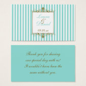 Balise Aqua, White Stripes Gold Scrolls Wedding Fa (Devant & derrière)