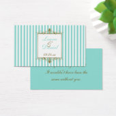 Balise Aqua, White Stripes Gold Scrolls Wedding Fa (Bureau)