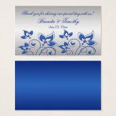 Balise Argent et Royal Blue Floral Wedding Favor (Devant & derrière)
