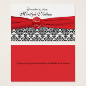 Balise Black Damask avec Poppy Red Wedding Favor (Devant & derrière)