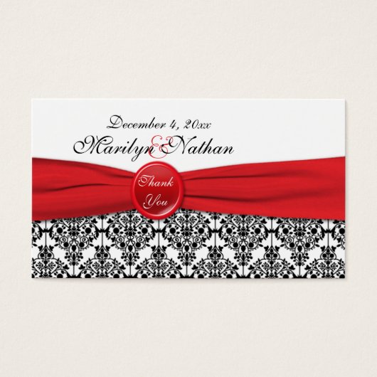 Balise Black Damask avec Poppy Red Wedding Favor (Devant)